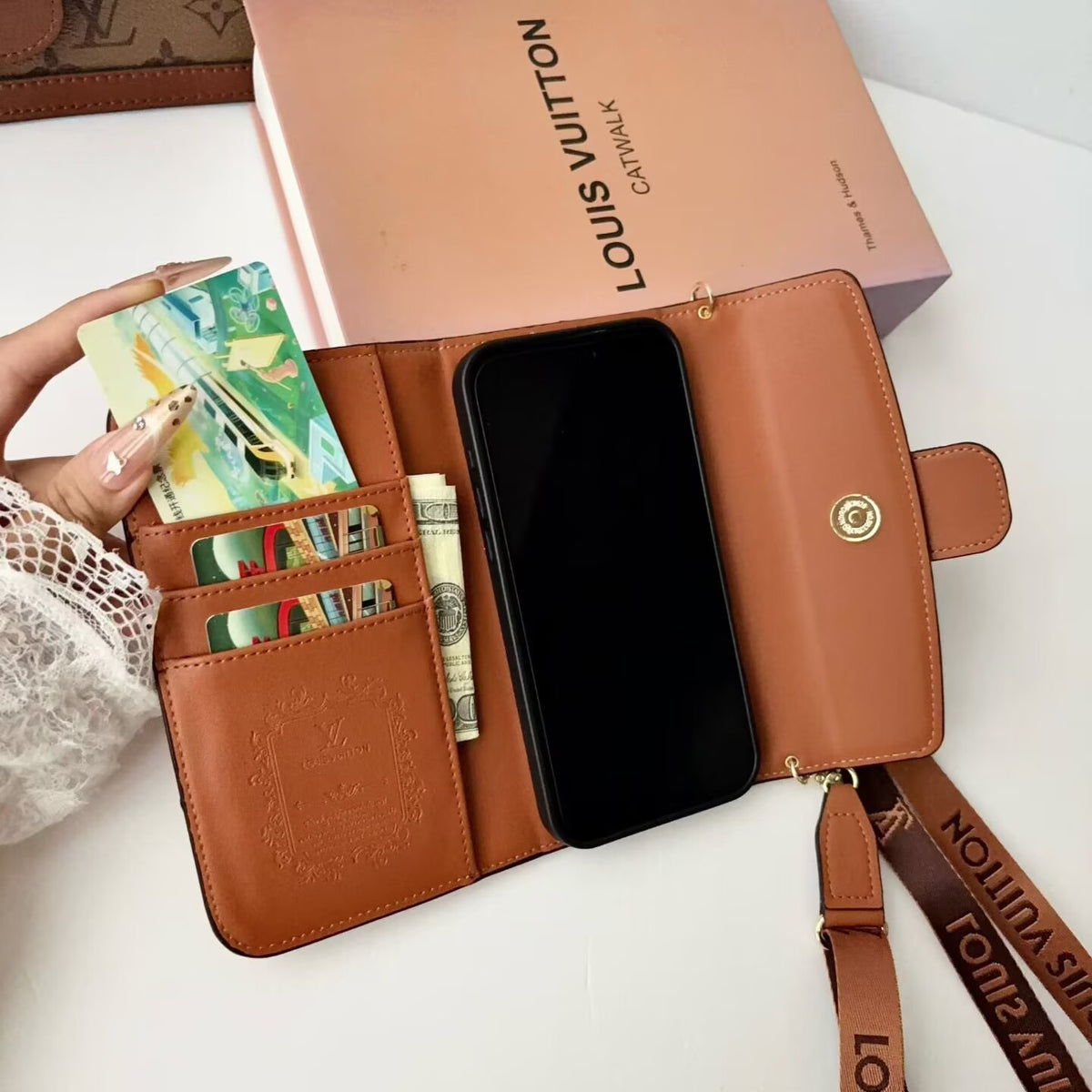 Crossbody Phone Wallet Case For iPhone 11-18 Pro Max Q172