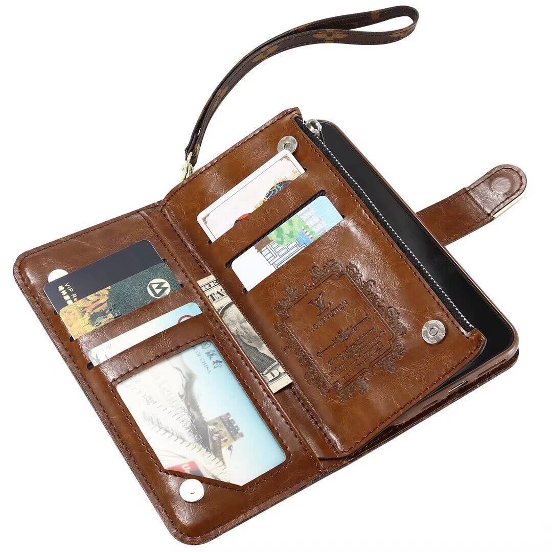 Phone Wallet Case For iPhone 11-18 Pro Max Q77