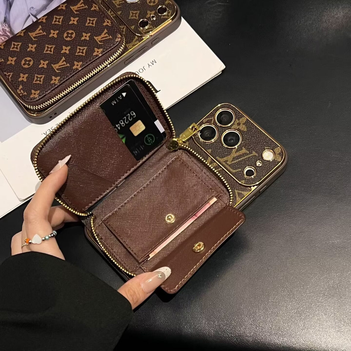 Phone Wallet Case For iPhone 11-18 Pro Max Q134