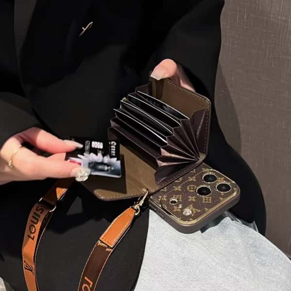 Crossbody Phone Wallet Case For iPhone 11-18 Pro Max Q137