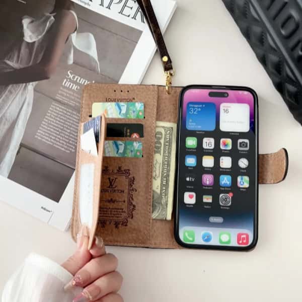 Phone Wallet Case For iPhone 11-18 Pro Max Q92
