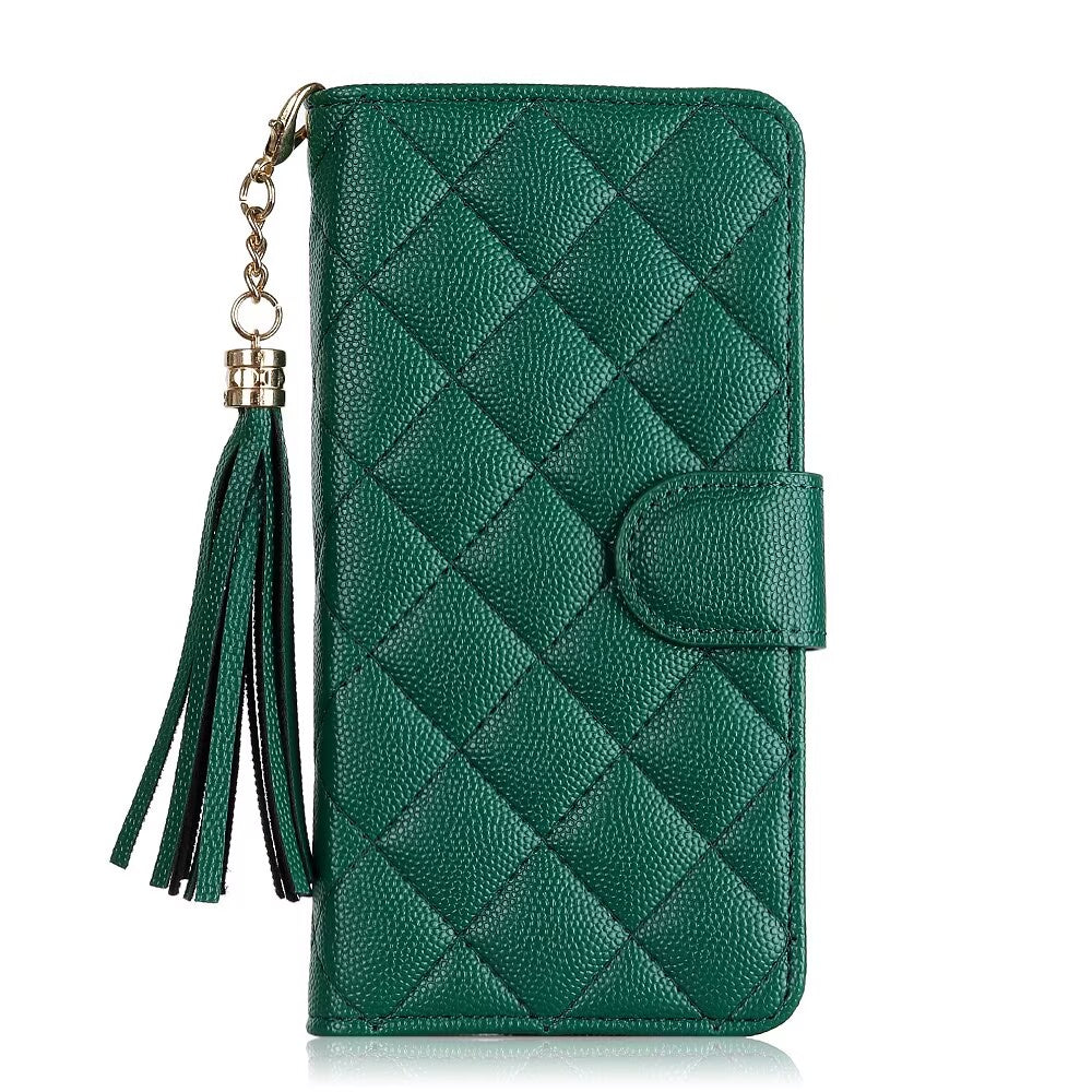 Quilted Leather Wallet Case For iPhone 17/16/15/14/13/12/11 Pro Max Q10
