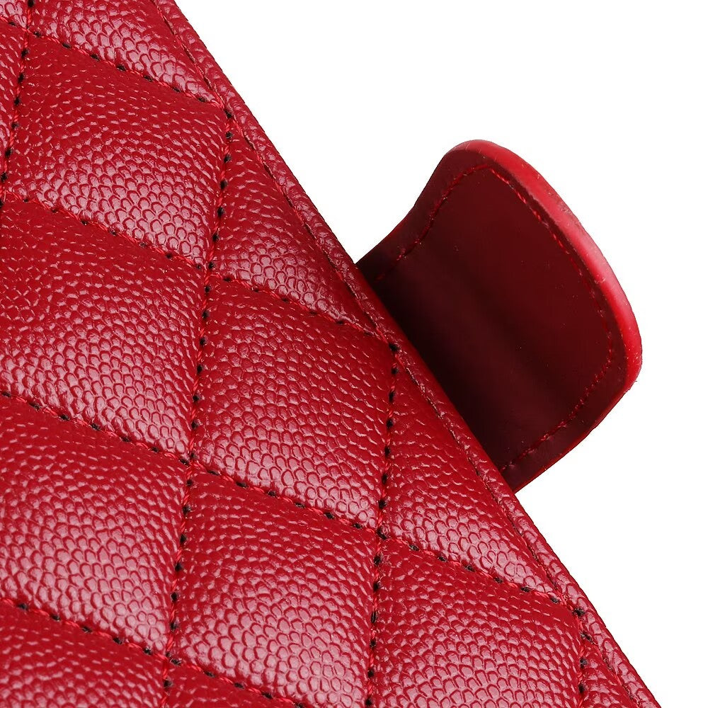 Quilted Leather Wallet Case For iPhone 17/16/15/14/13/12/11 Pro Max MagSafe Q11