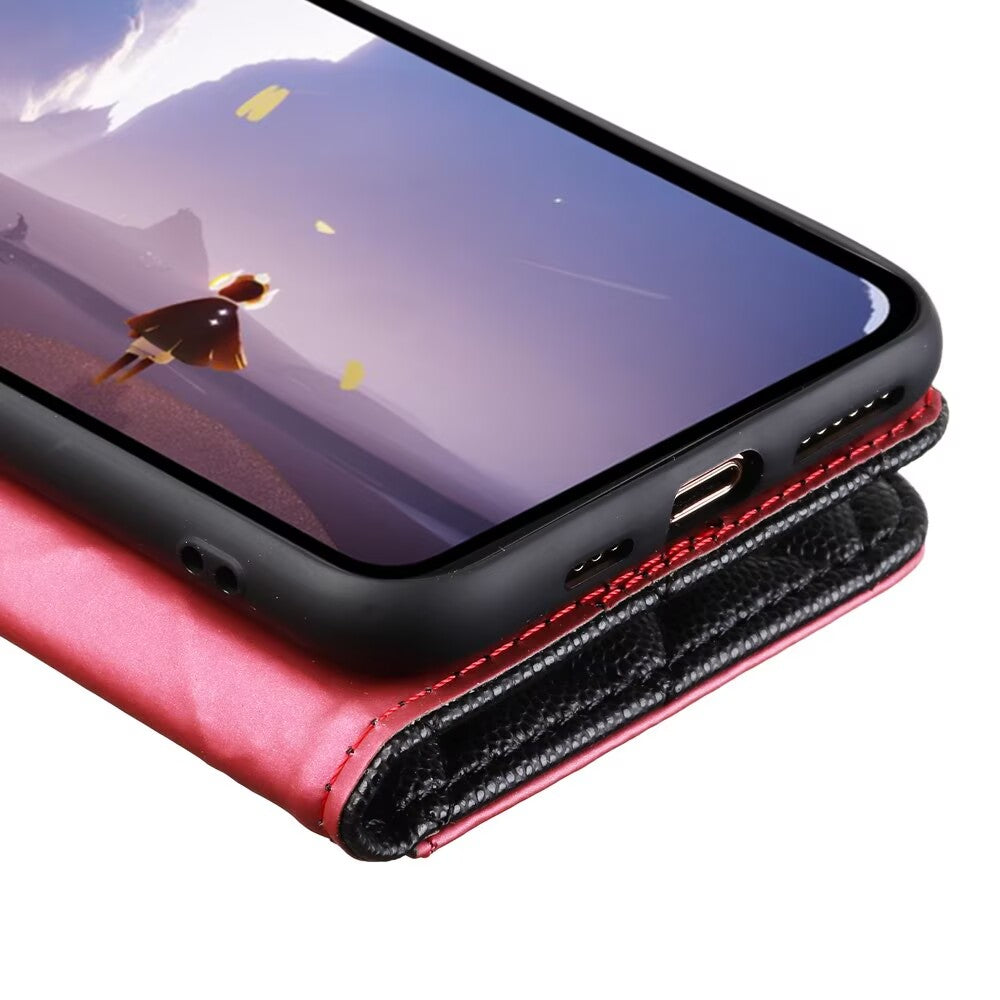 Quilted Leather Wallet Case For iPhone 17/16/15/14/13/12/11 Pro Max Q9