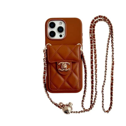 Crossbody Wallet Case For iPhone 11-18 Pro Max Detachable Chain & Card Slots Q51