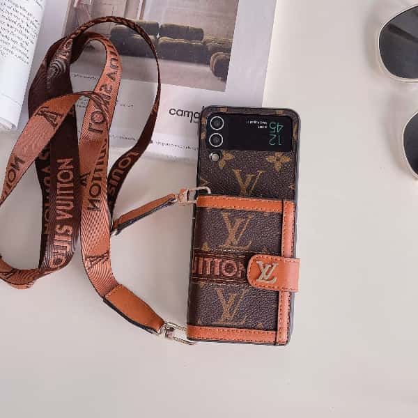 Crossbody Wallet Case for Samsung Z Flip3-Flip8 Card Pocket Cover Q157