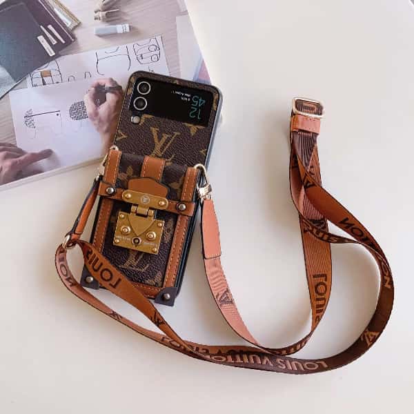 Crossbody Wallet Case for Samsung Z Flip3-Flip8 Card Pocket Cover Q158