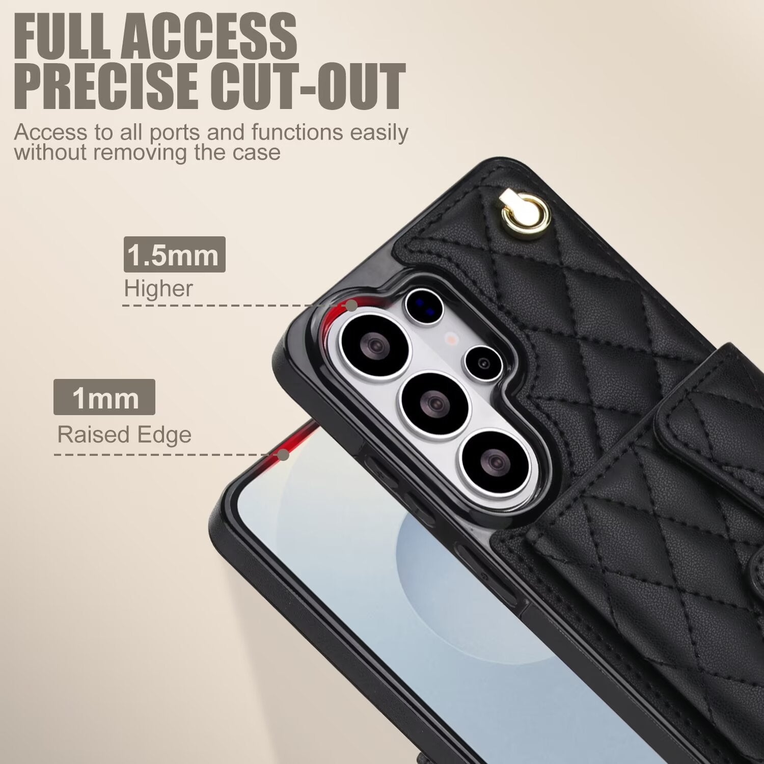 Quilted Leather Crossbody Wallet Case | Samsung Galaxy S & A Series RFID Card Holder Q56 - QuiltedCases