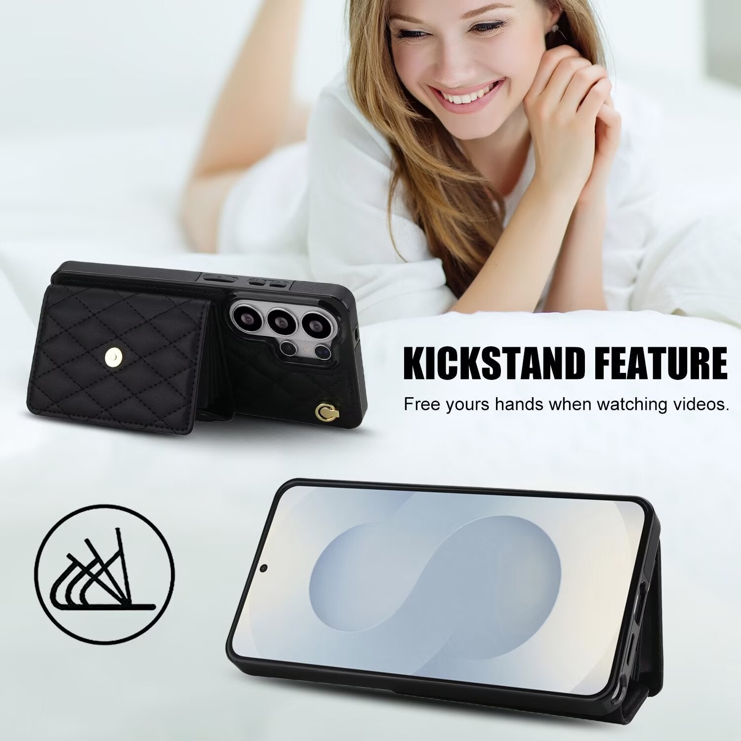 Quilted Leather Crossbody Wallet Case | Samsung Galaxy S & A Series RFID Card Holder Q56 - QuiltedCases