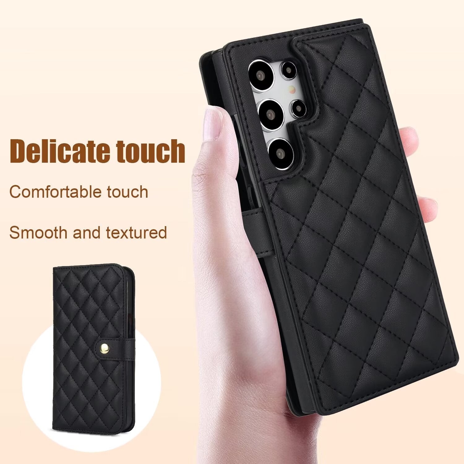 Quilted Leather Crossbody Wallet Case | Samsung Galaxy S & A Series RFID Card Holder Q57 - QuiltedCases