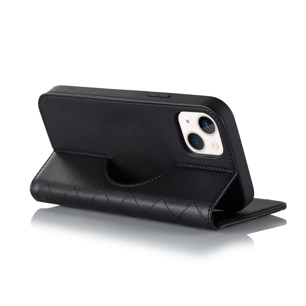 Quilted Leather MagSafe Wallet Case For iPhone 17 16 15 14 13 12 Pro Max Flip Card Slots Kickstand Wireless Charging Cover Q26 - QuiltedCases