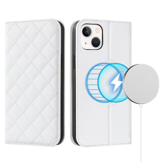 Quilted Leather MagSafe Wallet Case For iPhone 17 16 15 14 13 12 Pro Max Flip Card Slots Kickstand Wireless Charging Cover Q27 - QuiltedCases