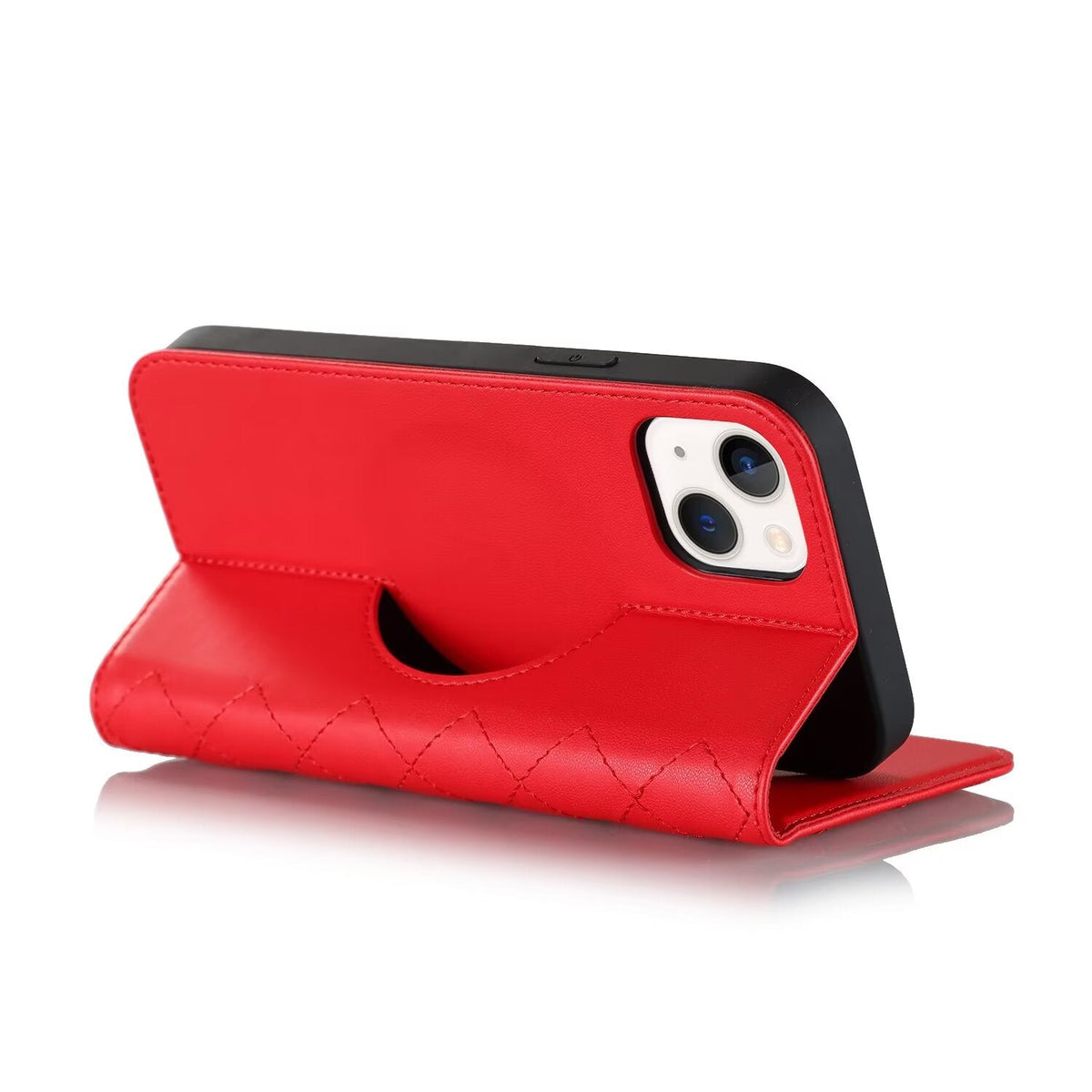 Quilted Leather MagSafe Wallet Case For iPhone 17 16 15 14 13 12 Pro Max Flip Card Slots Kickstand Wireless Charging Cover Q29 - QuiltedCases
