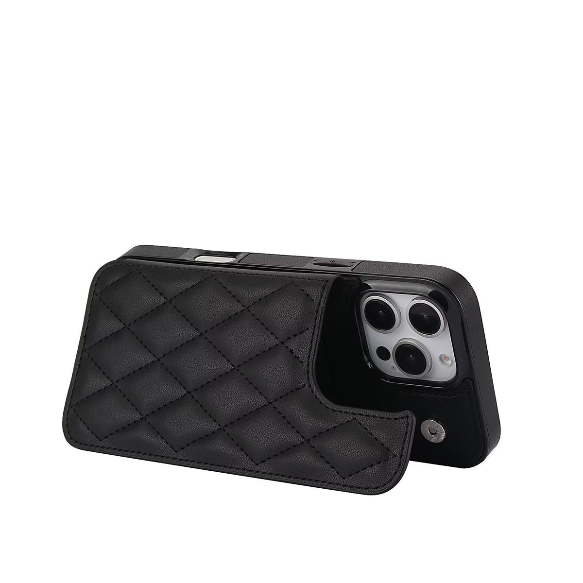 Quilted Leather RFID Blocking Wallet Case For iPhone 17 16 15 14 13 12 8 7 Pro Max Flip Multi Card Slots Q33 - QuiltedCases