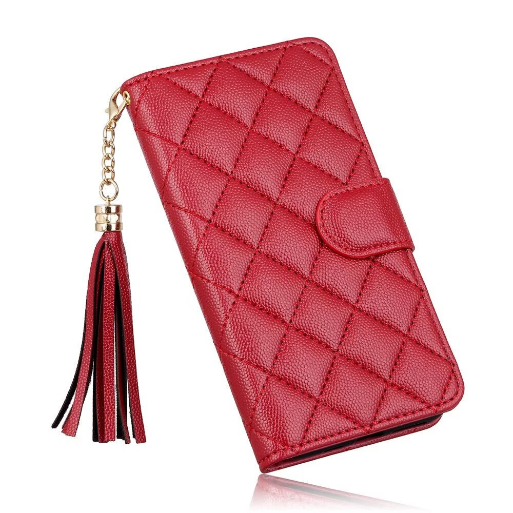 Quilted Leather Wallet Case For iPhone 17/16/15/14/13/12/11 Pro Max MagSafe Q11 - QuiltedCases