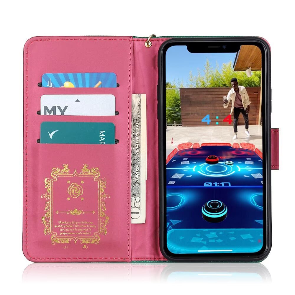 Quilted Leather Wallet Case For iPhone 17/16/15/14/13/12/11 Pro Max MagSafe Q11 - QuiltedCases