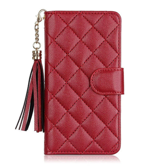 Quilted Leather Wallet Case For iPhone 17/16/15/14/13/12/11 Pro Max MagSafe Q11 - QuiltedCases