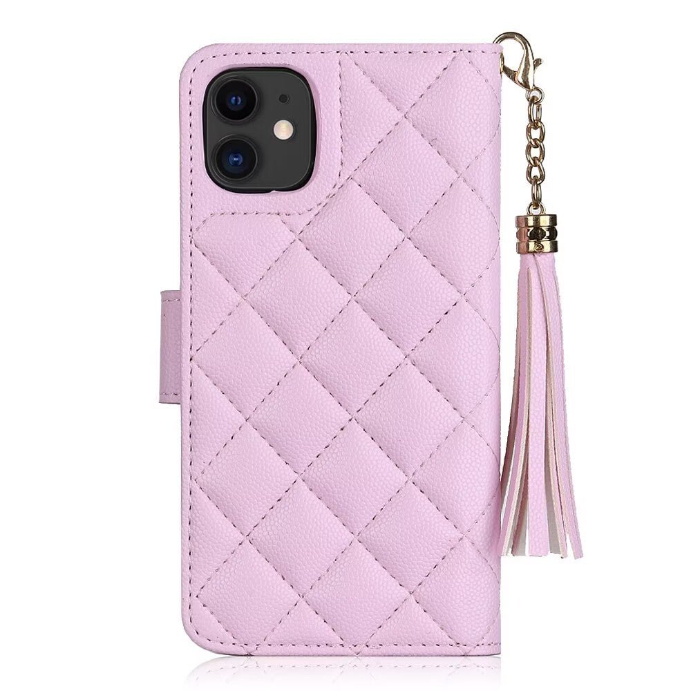 Quilted Leather Wallet Case For iPhone 17/16/15/14/13/12/11 Pro Max MagSafe Q12 - QuiltedCases