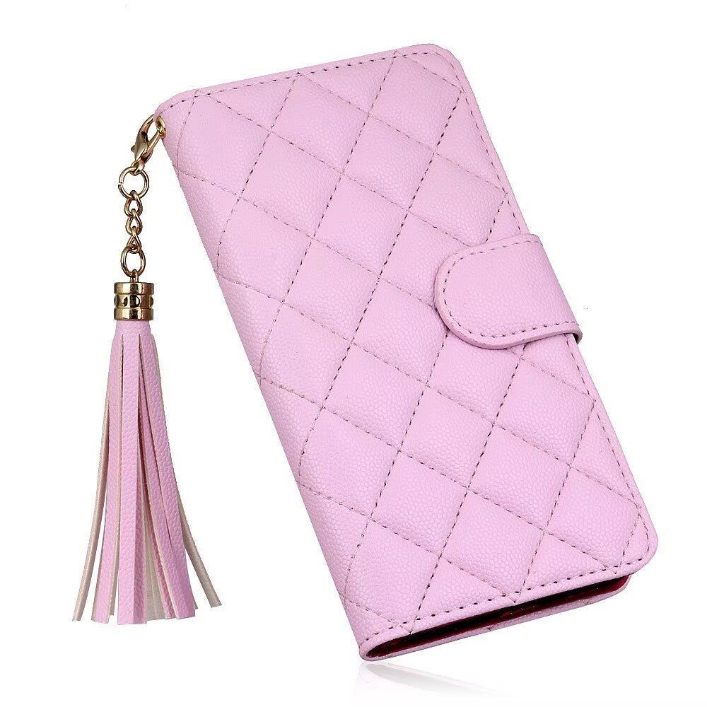 Quilted Leather Wallet Case For iPhone 17/16/15/14/13/12/11 Pro Max MagSafe Q12 - QuiltedCases