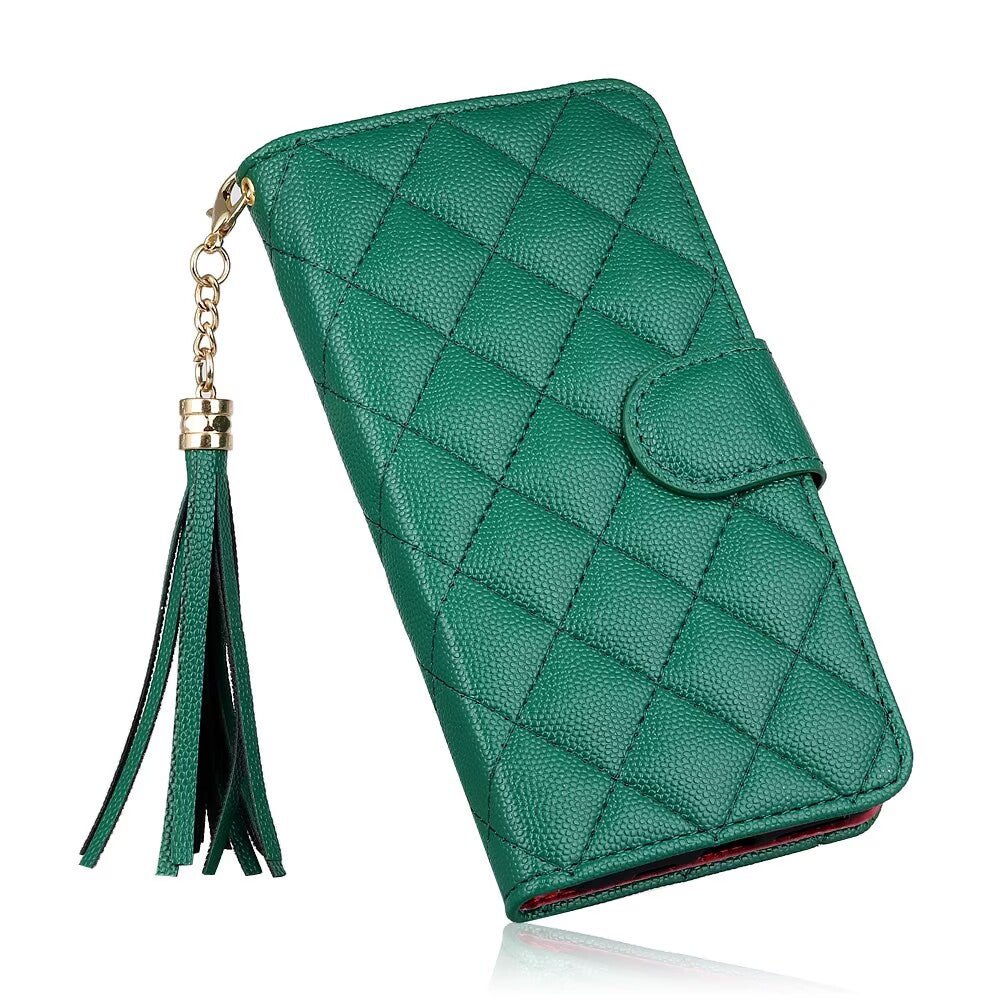 Quilted Leather Wallet Case For iPhone 17/16/15/14/13/12/11 Pro Max Q10 - QuiltedCases