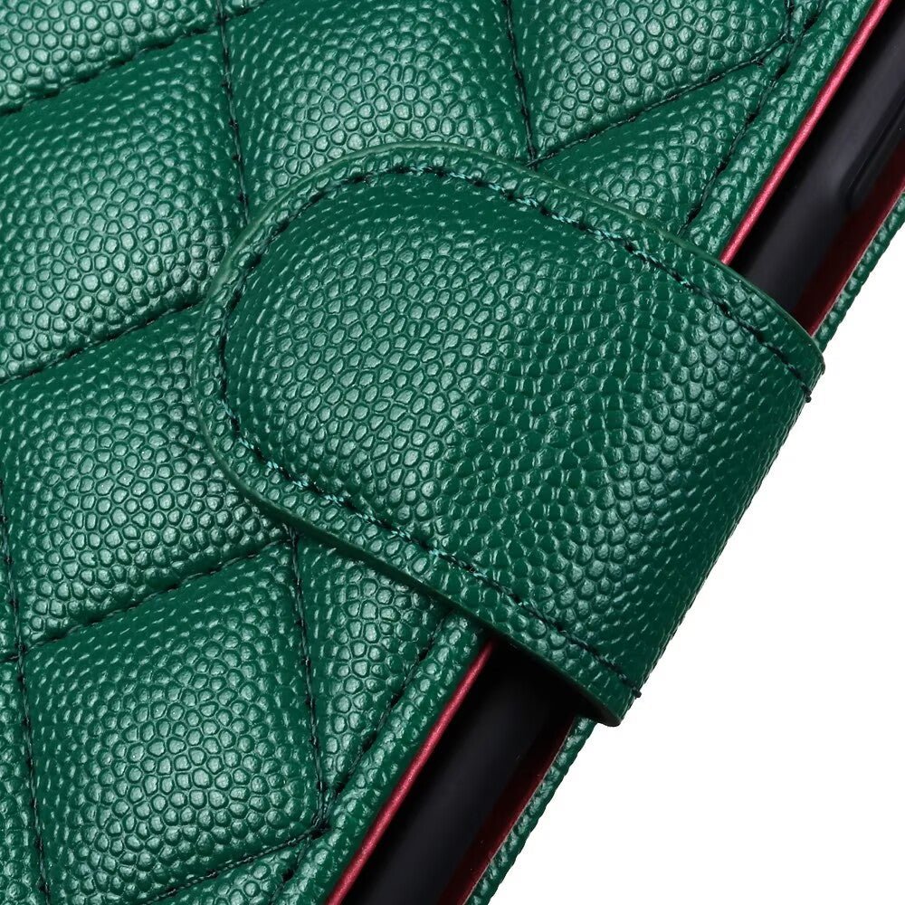 Quilted Leather Wallet Case For iPhone 17/16/15/14/13/12/11 Pro Max Q10 - QuiltedCases