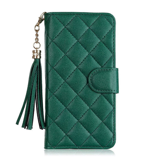 Quilted Leather Wallet Case For iPhone 17/16/15/14/13/12/11 Pro Max Q10 - QuiltedCases