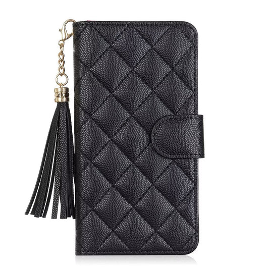 Quilted Leather Wallet Case For iPhone 17/16/15/14/13/12/11 Pro Max Q9 - QuiltedCases