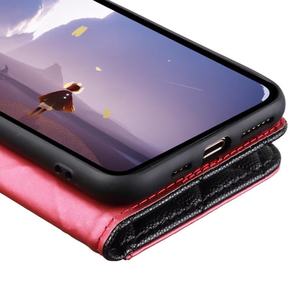 Quilted Leather Wallet Case For iPhone 17/16/15/14/13/12/11 Pro Max Q9 - QuiltedCases