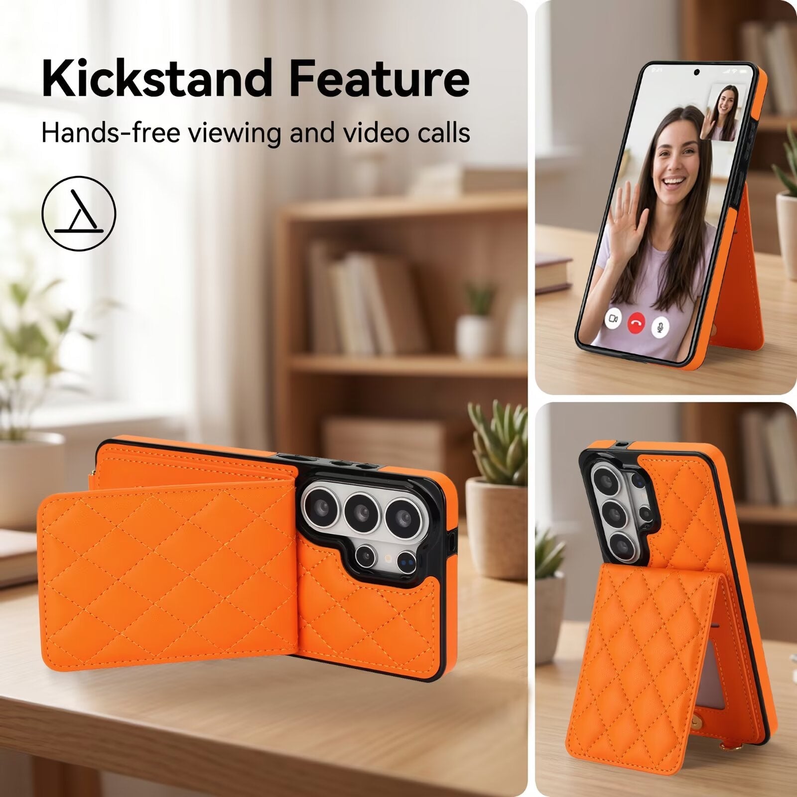 Quilted Leather Wallet Case for Samsung Galaxy S21-S26 Note20 A12-A57 RFID Card Holder Kickstand Crossbody Cover Q42 - QuiltedCases