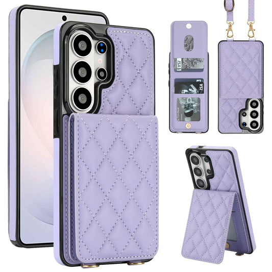 Quilted Leather Wallet Case for Samsung Galaxy S21-S26 Note20 A12-A57 RFID Card Holder Kickstand Crossbody Cover Q46 - QuiltedCases