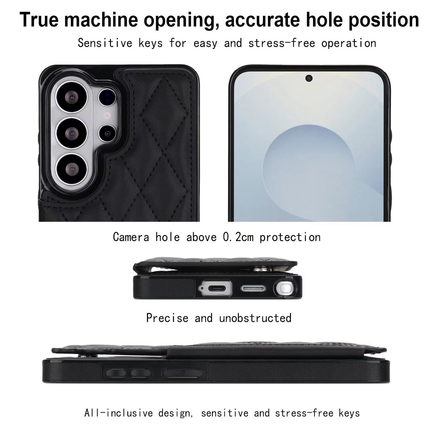 Quilted Leather Wallet Case for Samsung Galaxy S21-S26 Plus Ultra RFID Card Holder Kickstand Cover Q55 - QuiltedCases